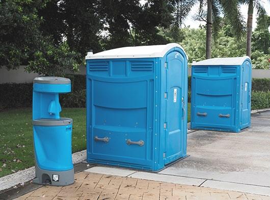 there are various types of ADA porta potties available for rental such as standard, deluxe, and luxury models